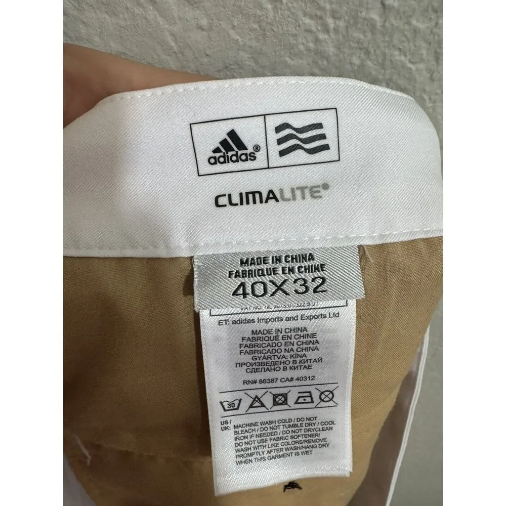 Adidas Pants Mens 40x32 White‎ Golf Performance Stretch Chino Tennis Climalite
